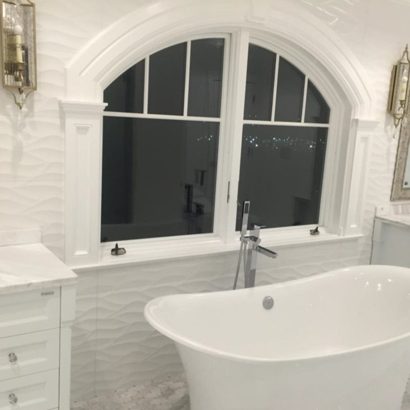 Modern bathroom remodel with custom tile flooring – Best Carpets & Interiors, Saddle Brook NJ