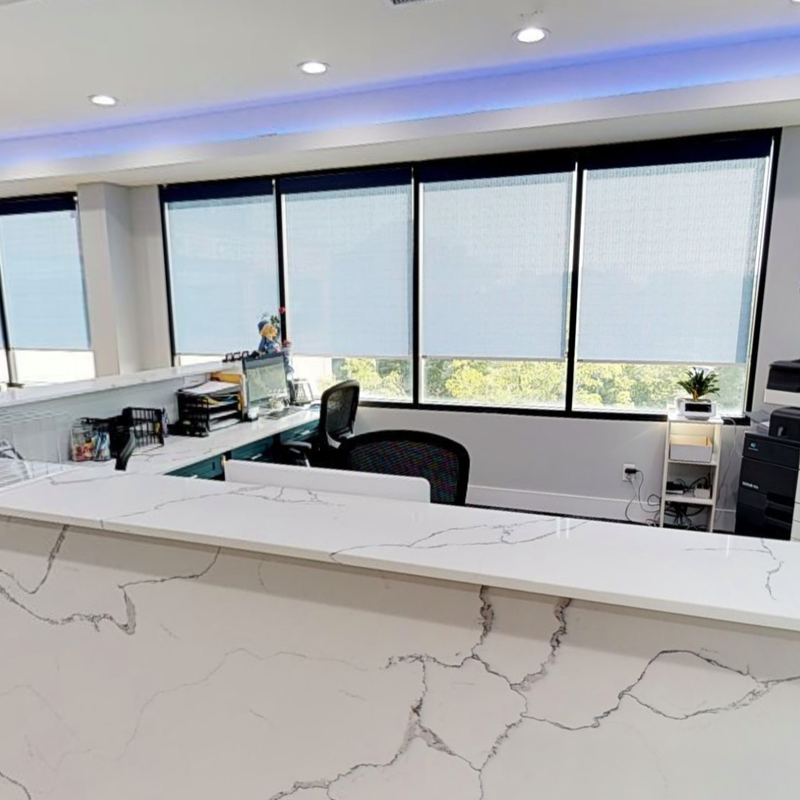 Healthcare facility flooring with easy-to-clean surfaces and modern design